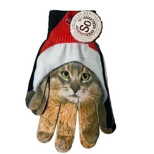 SO Santa Hat Cat Texting Gloves. New. One Size.